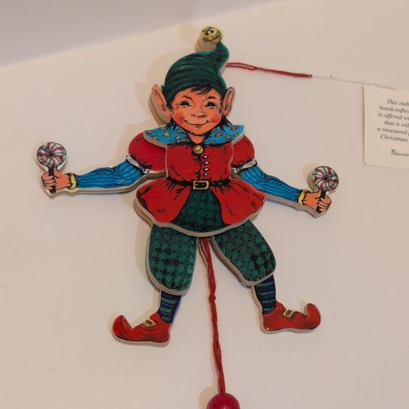 Vintage Rare Handcrafted Potpourri Press Christmas Elf Ornament - Picture 2 of 5